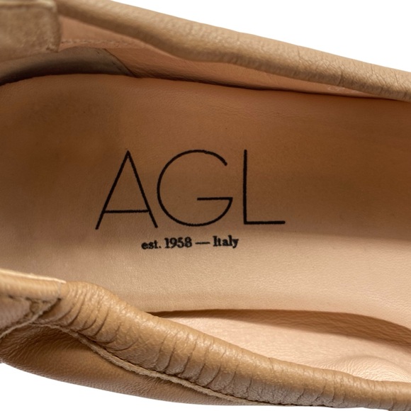 AGL Womens Shoes Monika Cap Toe Ballet Flats 7.5 Brown Tortoise Leather Designer - Picture 10 of 13